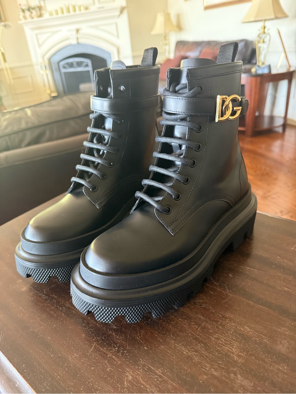 New w Box Authentic Dolce Gabbana Boots with DG Logo Strap